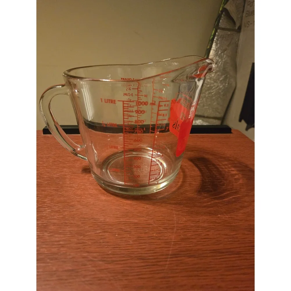 Anchor Hocking Oven Originals Glass Measuring Cup 4 Cup 1 Quart 1 Liter Clear